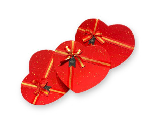 İthal Hediyelik 3 Lü Kalp Kutu M-