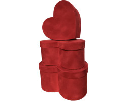 İthal Hediyelik 3 Lü Kalpli Kutu Kadife