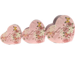 İthal Hediyelik 3 Lü Kalp Kutu 