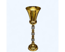 Metal Vazo Uzun Taşlı