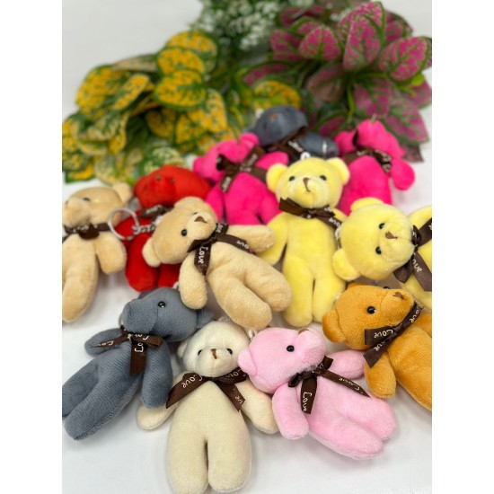 Peluş Mini Anahtarlık 12 lİ Paket Karışık Renk